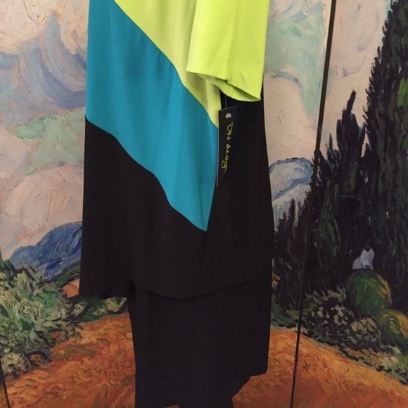 DN Design Black Color Block Short Dress w/Shrug - Picture 5 of 6